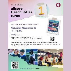 join us as allcove Beach Cities turns 1 - Saturday November 18, from 4-7 PM. Free food, live music, and jewerly making!